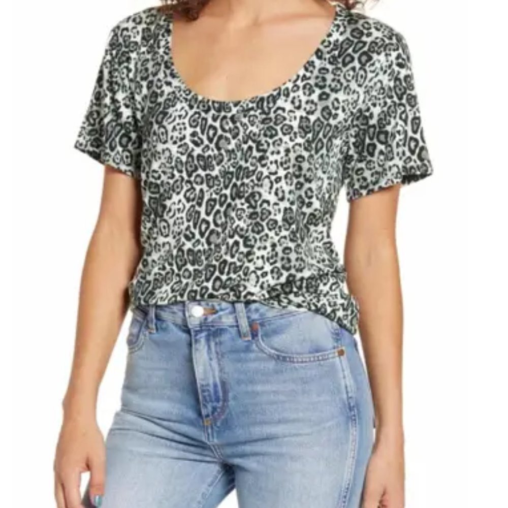 SOCIALITE Leopard Print Jersey Top - Picture 3 of 5